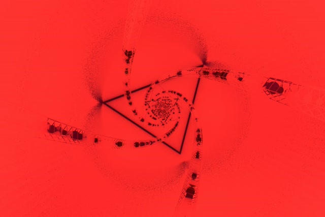 Túnel de Neón Vórtice Triángulo Espiral Rojo VJLoops 3:2 Surface 60fps Salvapantallas