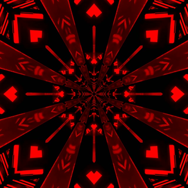 Túnel Neón Rojo Caleidoscopio VJ Loop 1:1 Cuadrado 60fps Salvapantallas