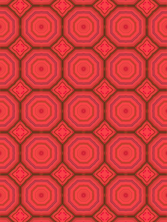 Túnel de Neón Rojo Patrón Octágono Salvapantallas 3:4 iPad Vertical 60fps VJ Loop