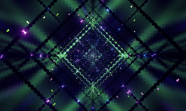 Túnel de Neón Vórtice Diamante Ondulante VJ Loop 5:3 Ancho 60fps Salvapantallas