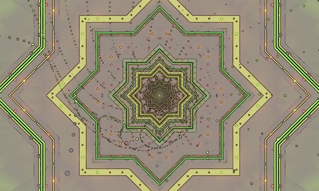 Túnel Neón Verde Estrella Fractal Salvapantallas 5:3 Wide 60fps VJ Loop