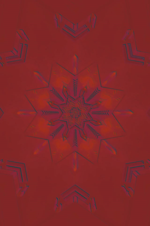 Túnel Neón Copo de Nieve Fractal Rojo VJ Loop 2:3 Portrait 60fps Salvapantallas