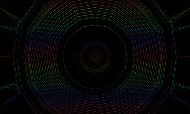 Neon Tunnel Spiraling Octagon Vortex 5:3 Wide 60fps VJ Loop Screensaver