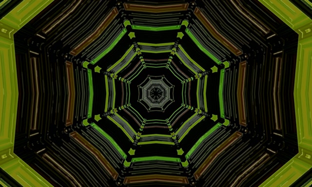 VJ Loop Neon Tunnel Octagonal Vortex 5:3 Wide 60fps Screensaver