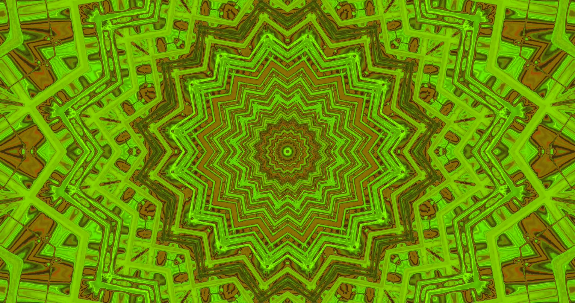neon tunnel roheline kaleidoskoop mandala ekraanisäästja windows 11 VJLoops 4K UHD 60fps
