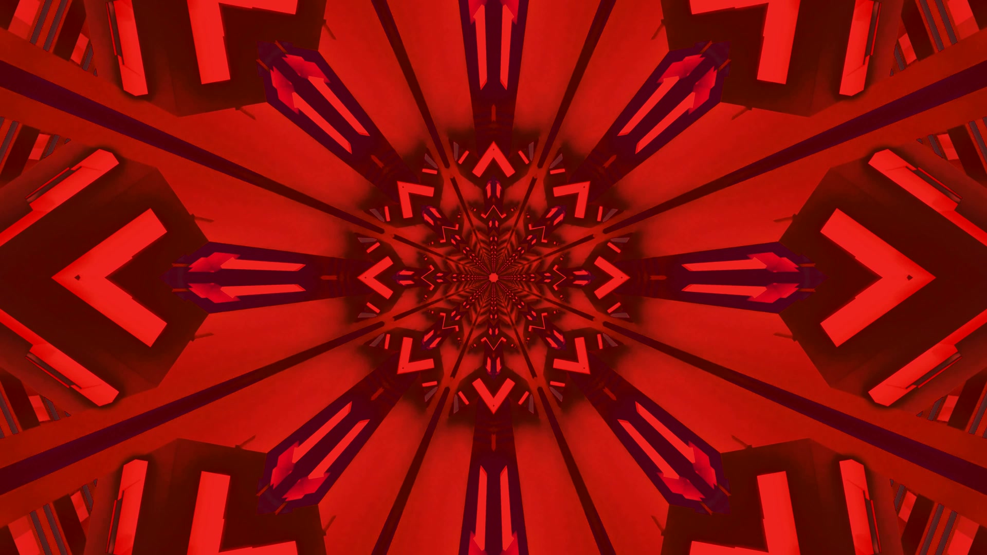 Punane Neoon Tunnel Kaleidoskoop Ekraanisääst 4K UHD 60fps VJLoops