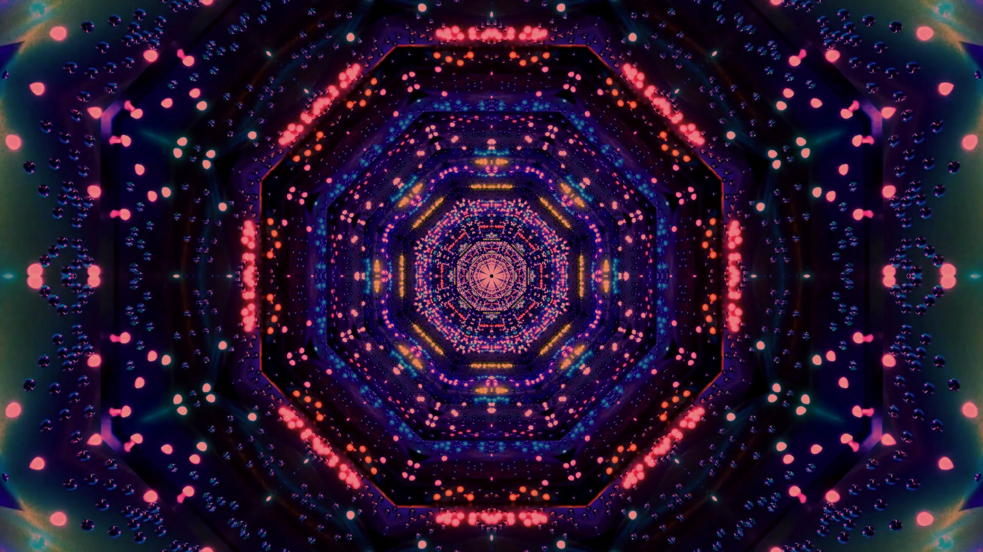 Neontunnel Ekraanisääst 4K UHD 60fps Kaheksanurk VJ Loop