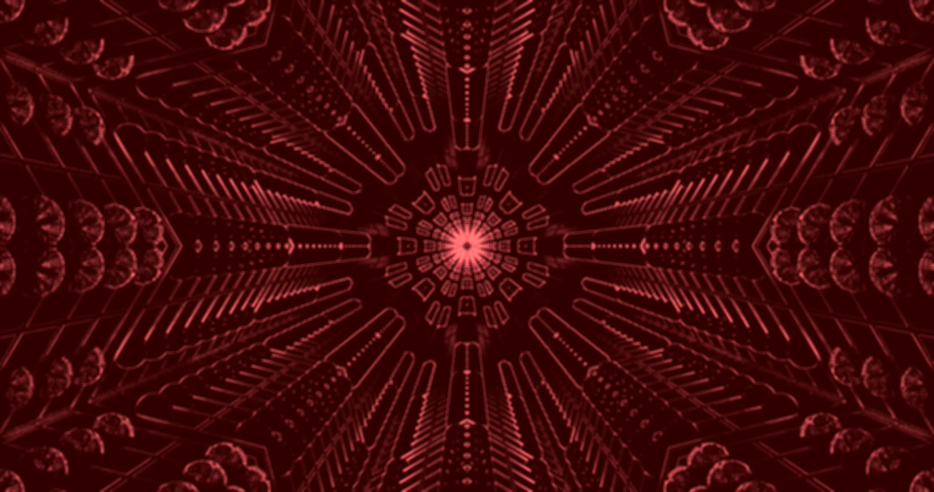 Karmiinpunane Mandala Neon Tunnel 4K UHD 60fps Ekraanisäästja VJ Visuaal