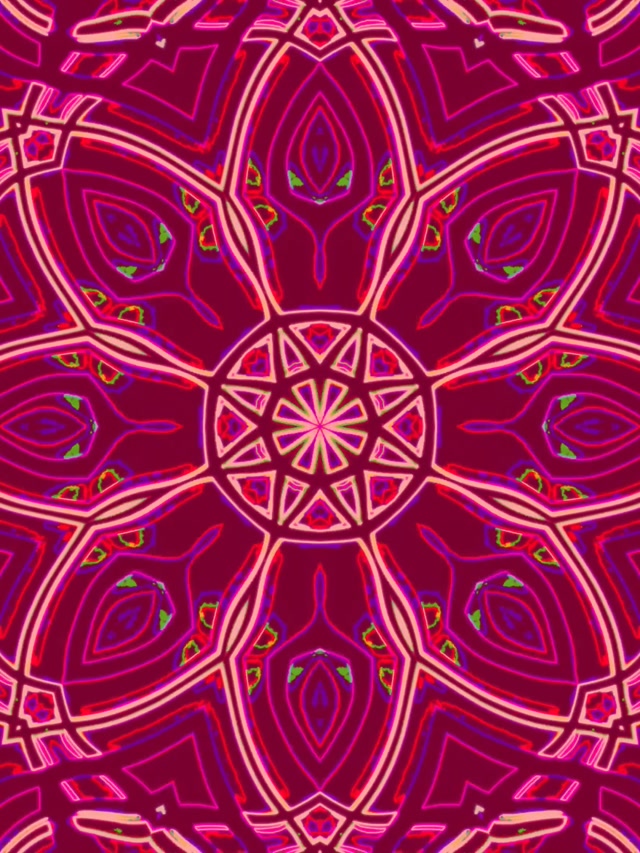 Neoon Tunnel Mandala Kaleidoskoop VJLoops 3:4 iPad Portrait 60fps Ekraanisäästja