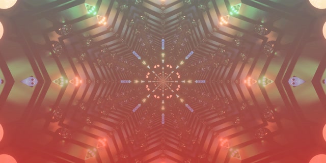 Neontunnel Roosa Kaleidoskoop Vj Loop 2:1 Univisium 60fps Ekraanisääst