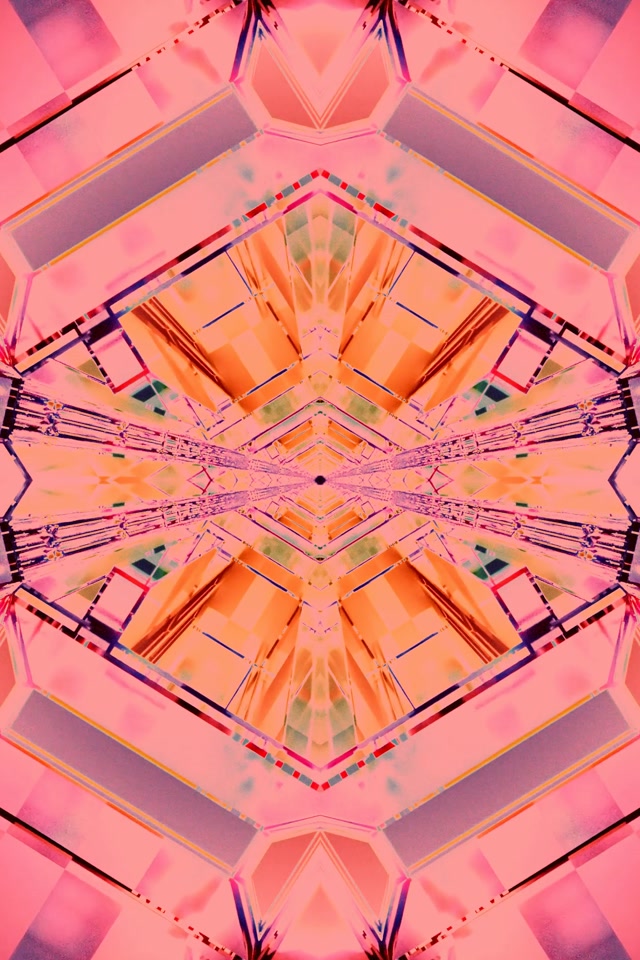 Neoon Tunnel Roosa Teemant Kaleidoskoop VJ Loop 2:3 Foto Portree 60fps Ekraanisäästja