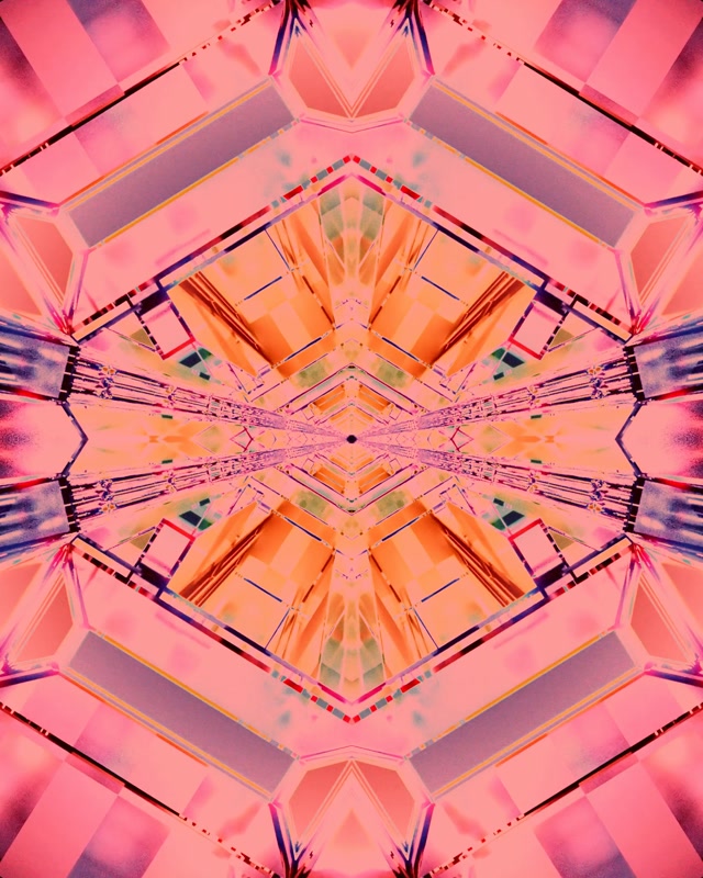 Neoon Tunnel Kaleidoskoop Roosa Teemant VJ Loop 4:5 Instagram 60fps Ekraanisäästja