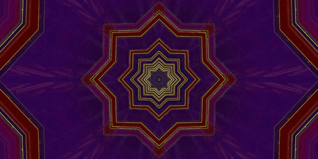 Neoon Tunnel 8-Tähe Kaleidoskoop Lilla Punane VJ Loop 2:1 Univisium 60fps Ekraanisäästja