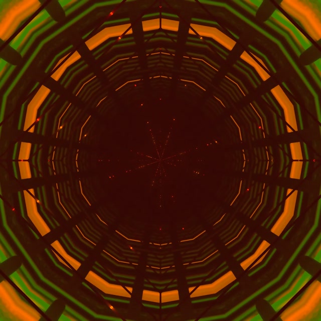 Neontunnel Oranž Roheline Ruudustik Keeris 1:1 Ruut 60fps Ekraanisäästja VJLoops