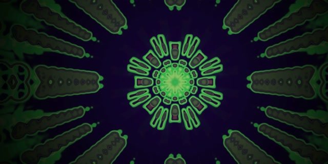 Neontunnel Roheline Radiaal Oga Kaleidoskoop Vj Loop 2:1 Univisium 60fps Ekraanisäästja