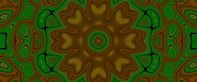 Neoon Tunnel Roheline Kuld Mandala Lill 2.39:1 Cinemascope 60fps Ekraanisäästja VJ Loop