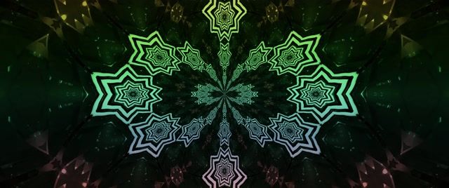 Neon Tunnel Fraktaal Star Mandala VJ Loop 2.39:1 Cinemascope 60fps Screensaver