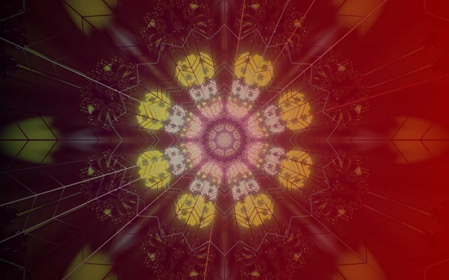 Neon Tunnel Red Fractal Kaleidoscope Star VJ Loop 60fps 16:10 MacBook Screensaver