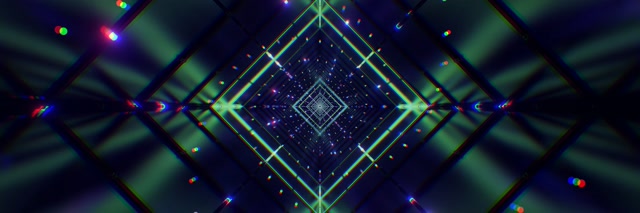 Neoon Tunnel Roheline Teemant Keeris VJ Loop 3:1 Kolmik Lai 60fps Ekraanisäästja