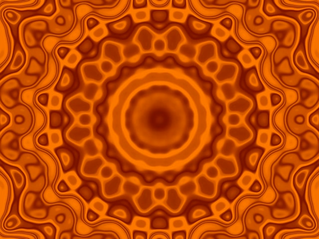 Neoon Tunnel Oranž Mandala Keeris VJ Loop 4:3 Classic 60fps Ekraanisäästja