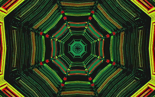 Neoontunnel roheline punane kaheksanurk screensaver 16:10 MacBook 60fps VJ Loop