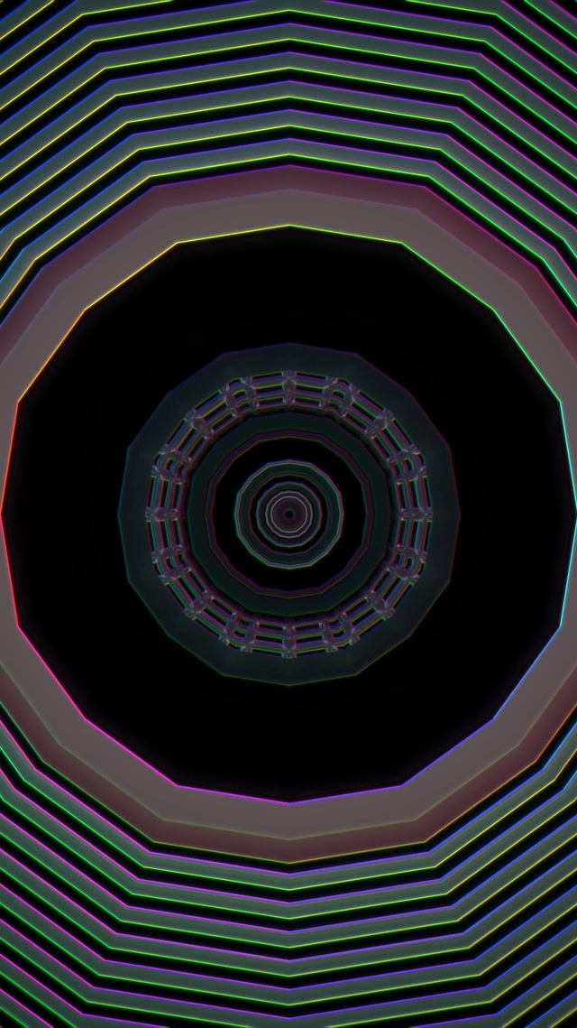 Spiraling Neon Tunnel VJ Loop 9:16 Reels 60fps Screensaver