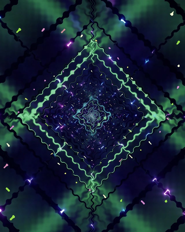 Neoontunel Roheline Teemandikeeris VJ Loop 4:5 Instagram 60fps Ekraanisäästja