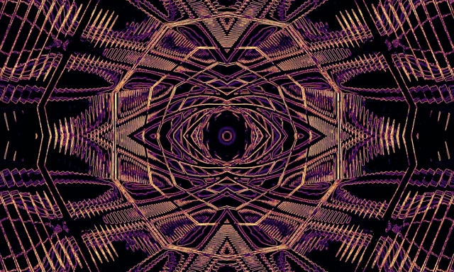 Neontunnel Kaleidoskoop Vj Loop 5:3 Wide 60fps Ekraanisäästja Kuldne Lilla