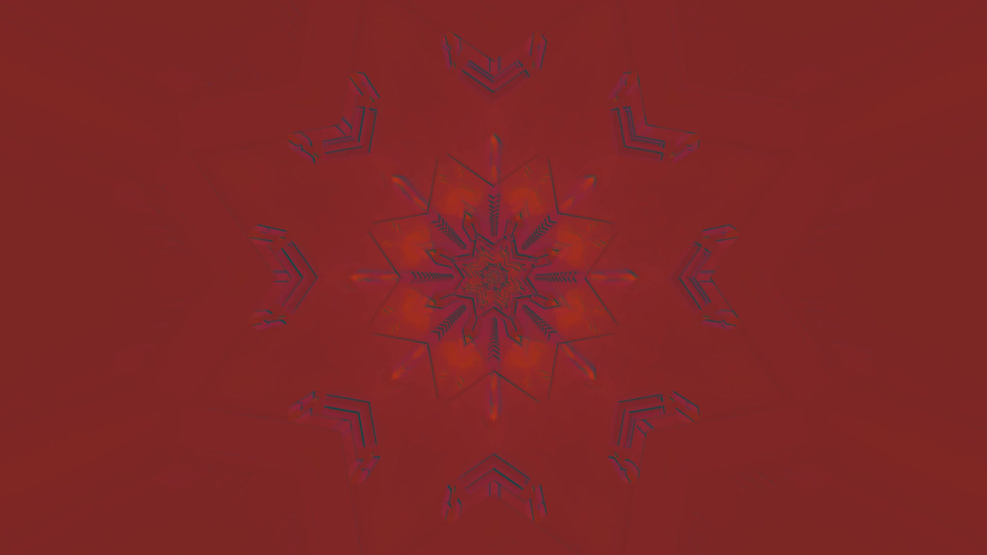 Gorri Mandala Neon Tunela 4K UHD 60fps Pantaila-babeslea Vj Loop