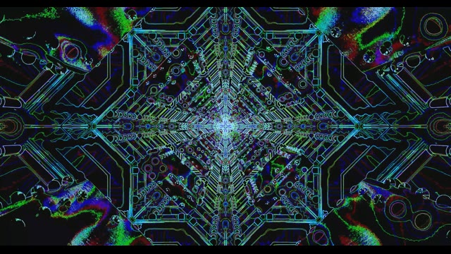 Psikodelikoa Zirkuitu Plaka Kaleidoskopioa - Neon Digital Abstraktua VJLoops