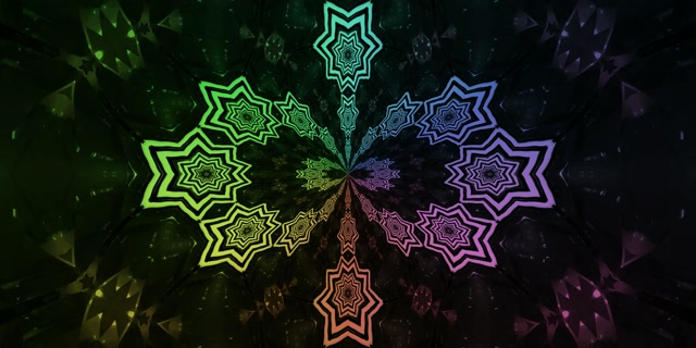 Neon Tunel Ortzadar Izarra Mandala VJ Loop 2:1 Univisium 60fps Pantaila-babeslea