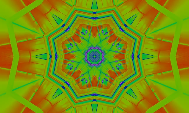 Neon Tunel Kaleidoskopo Izar Leherketa 5:3 Wide 60fps Pantaila-babeslea VJLoops