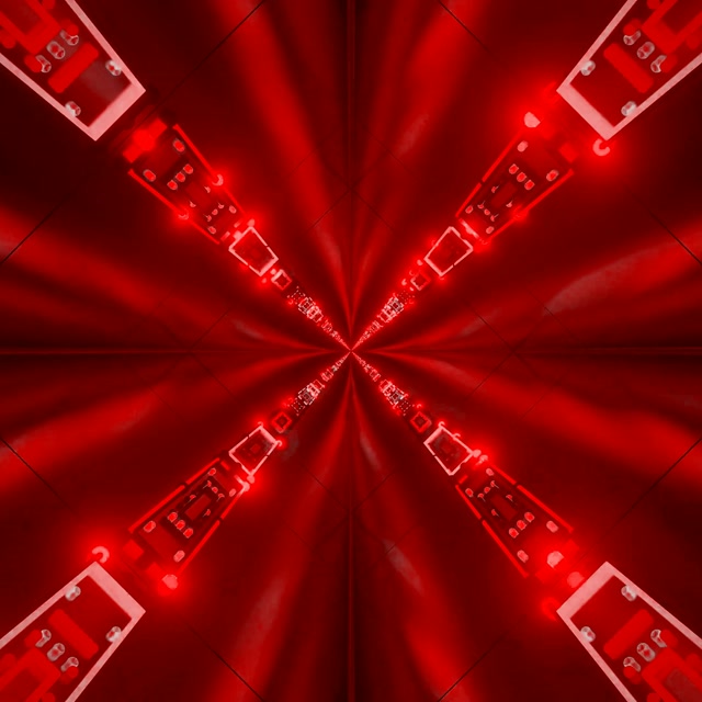 Gorri Neon Tunela X-Gurutze Kaleidoskopioa Vj Loop 1:1 Karratua 60fps Pantaila-babeslea