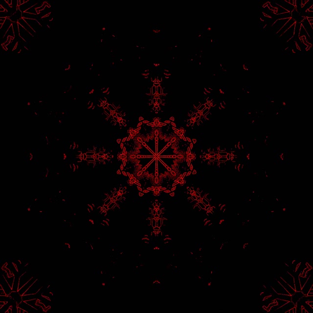 Red Kaleidoscope Neon Tunnel VJ Loop 1:1 Square 60fps Screensaver
