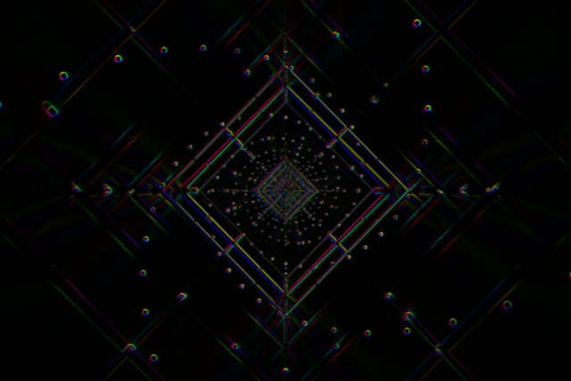 Neon Tunnel Recursive Diamond Vortex 3:2 60fps VJ Loop Screensaver