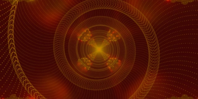 Neon Tunela Urrezko Espiral Mandala 2:1 Univisium 60fps Pantaila-babeslea VJLoops Begizta