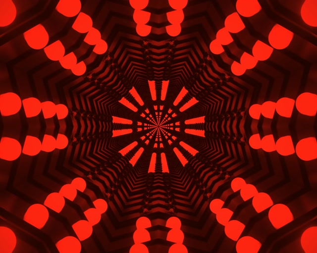 Gorri Fraktala Kaleidoskopioa Neon Tunela Vj Loop 5:4 industrial 60fps Pantaila-babeslekua
