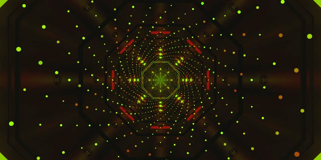 Neon Tunela Berdea Puntuak 60fps 2:1 Univisium Pantaila Babeslea PC VJ Loop