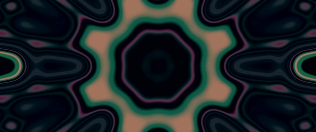 Neon Tunnel Teal Star Mandala VJ Loop 2.39:1 Cinemascope 60fps Screensaver