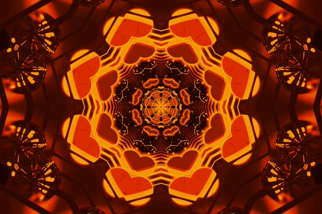 Neon Tunela Kaleidoskopioa VJ Loop 3:2 Surface 60fps Pantaila-babeslea Laranja Fraktala
