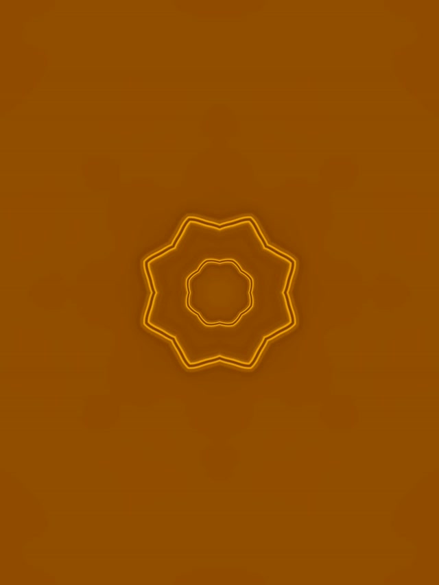 Neon Tunel Urrezko 9-Puntuko Izarra Mandala VJ Loop 3:4 iPad Bertikala 60fps Pantaila-babeslea