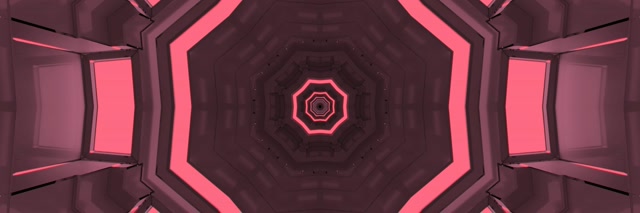 Neon Tunnel Octagon Vortex Vj Loop 3:1 Triple Wide 60fps Screensaver