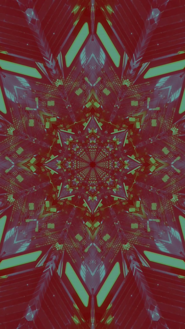 Neon Tunnel Kaleidoscope Burst VJ Loop 9:16 Reels 60fps Screensaver