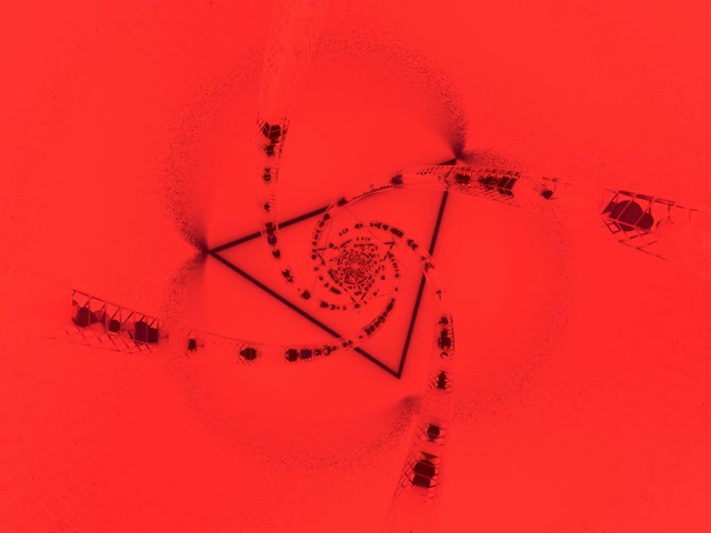 Neon Tunel Gorri Espiral Triangelua VJLoops 4:3 Classic 60fps Pantaila-babeslea