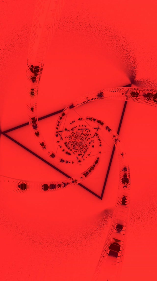 Neon Tunel Gorri Espiral Triangelu Vortizea VJLoops 9:16 Reels 60fps Pantaila-babeslea