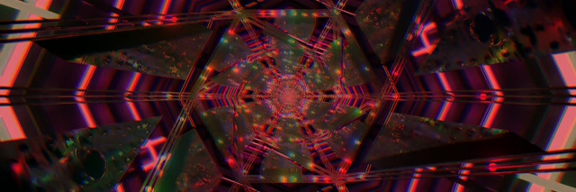 Neon Tunnel Kaleidoscope Octagon Vj Loop 3:1 Triple Wide 60fps Screensaver