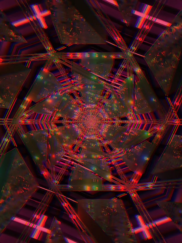 Neon Tunela Gorri Kaleidoskopioa VJ Loop 3:4 iPad Bertikala 60fps Pantaila-babeslea