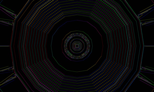 Neon Tunela Kolore Anitzeko Hamarkono Zurrunbiloa Pantaila-babeslea 60fps 5:3 Zabal Vj Loop