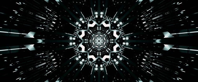 Neon Tunnel Kaleidoscope Star Burst VJ Loop 2.39:1 Cinemascope 60fps Screensaver
