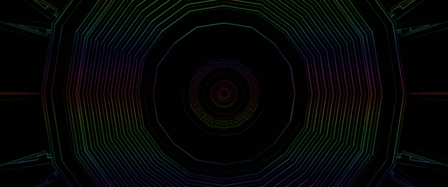 Neon Tunnel Spiraling Octagon Vortex | 2.39:1 Cinemascope 60fps VJ Loop Screensaver